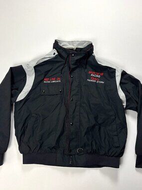 Vintage Geo Thunder Storm Red Line Sportsfab Racing Jacket Black XL King Louie